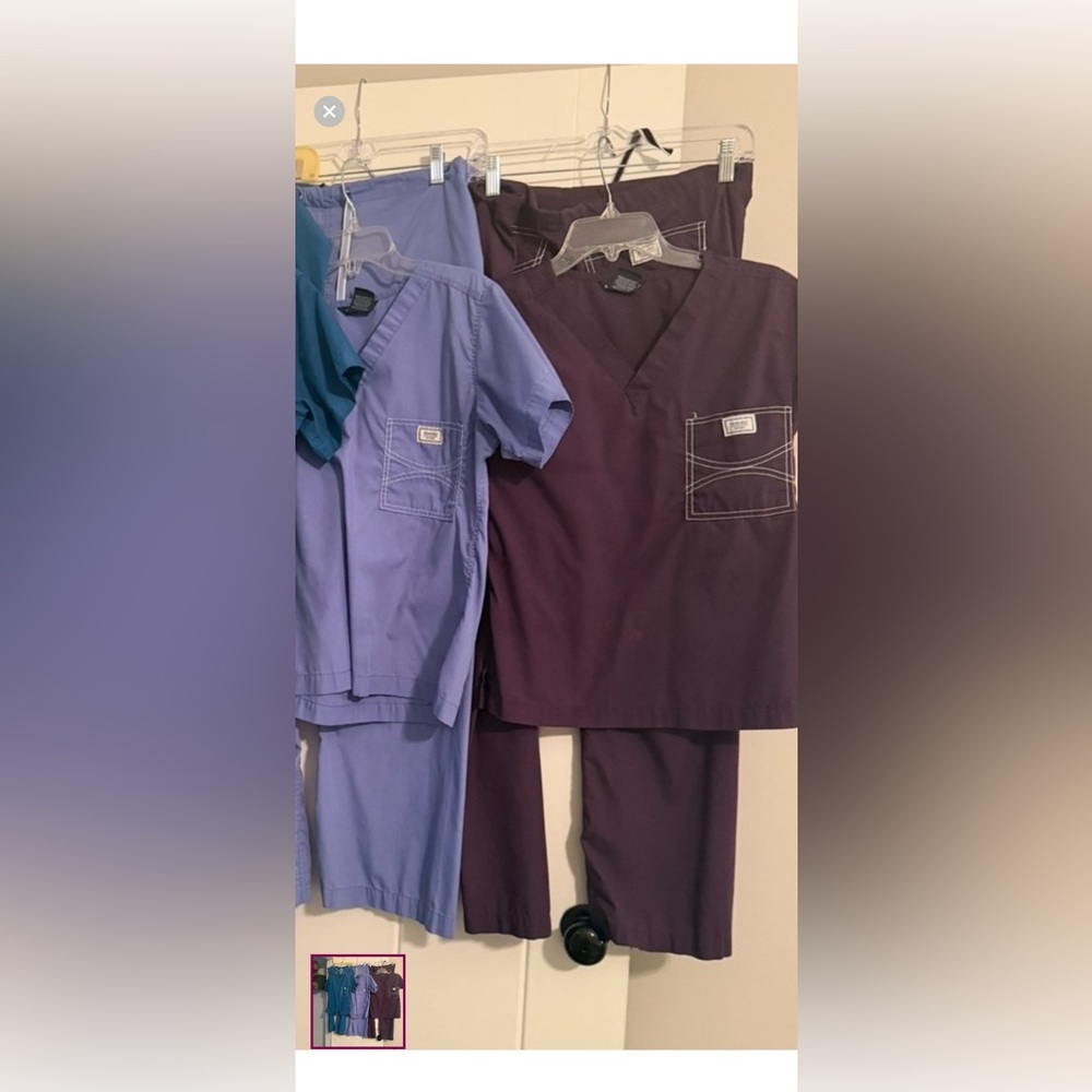 Plum and Light Purple Blue Sky Scrub Set